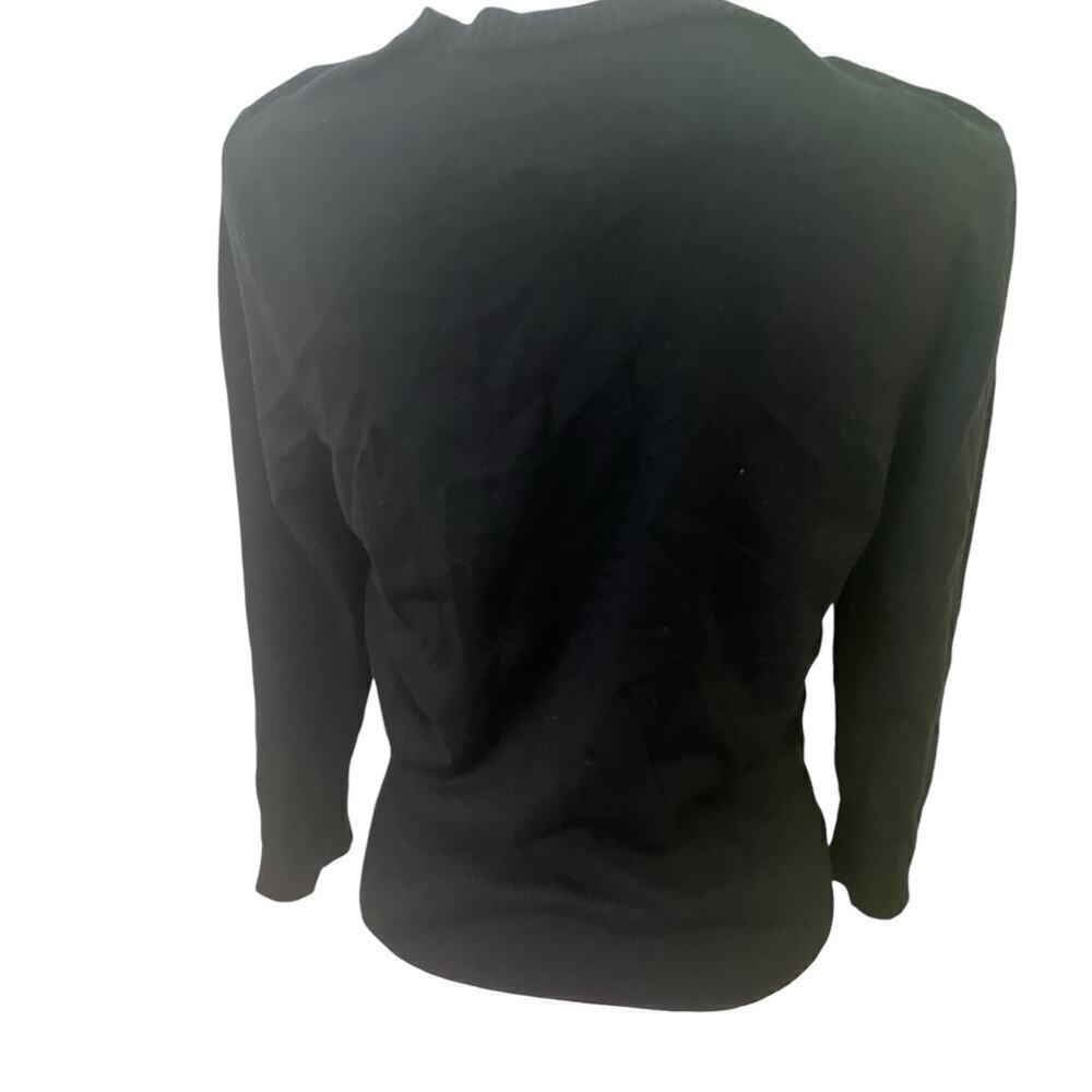 Vintage W&B Black Button Down Silk Blend Sweater Fitted   M​ - Picture 2 of 9